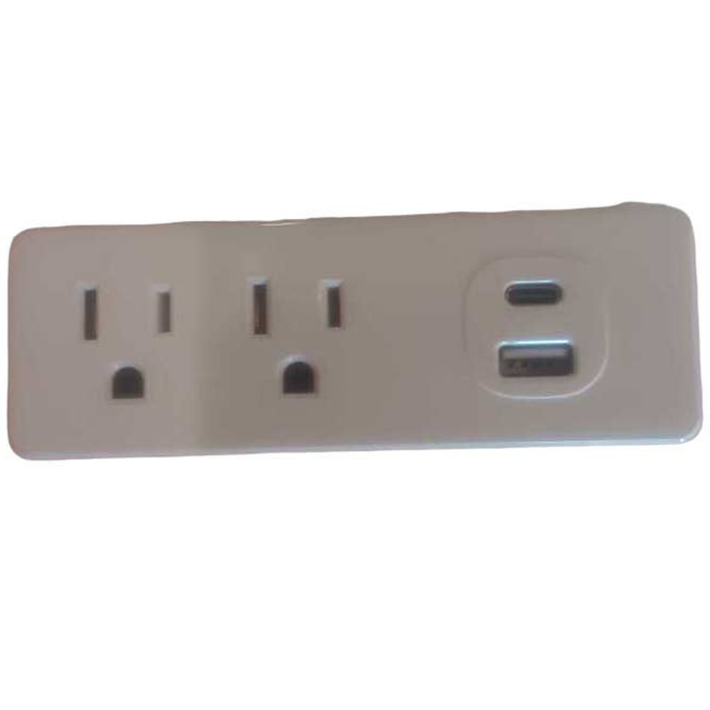 2 Prong to 3 Prong Outlet Extender, w/ Type A & Type C USB Wall Charger Adapter